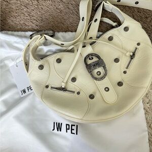 JW PEI Off-White Shoulder Bag with Silver Details